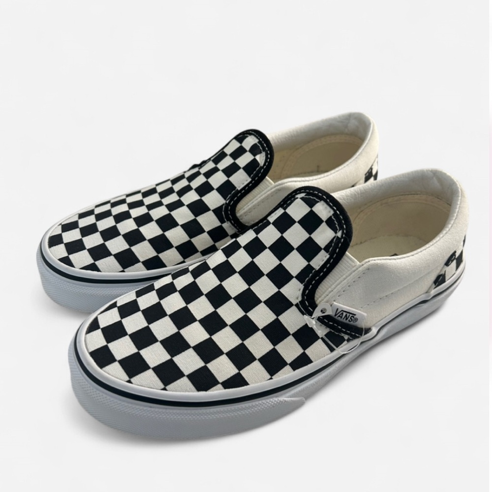 Vans Kids Black and White Checkered Slip-On Sneakers